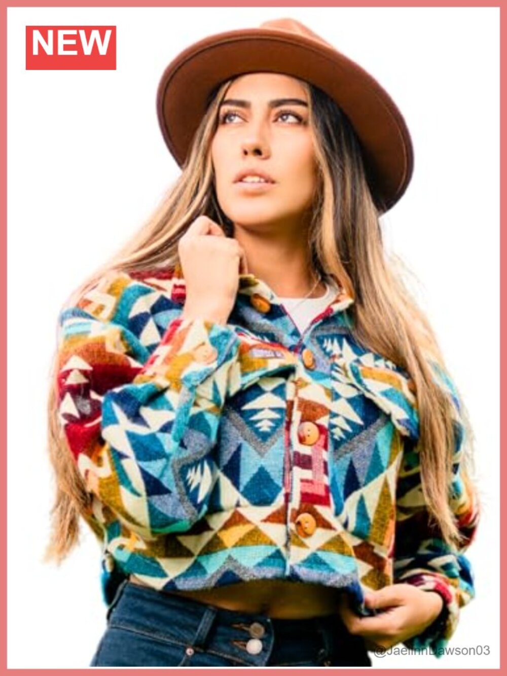 Alpaca Wool Blend Aztec Shacket Jacket Button Down Handmade Lightweight